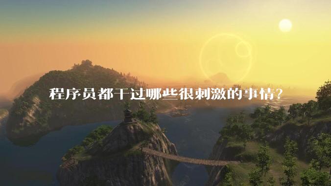 程序员都干过哪些很刺激的事情？