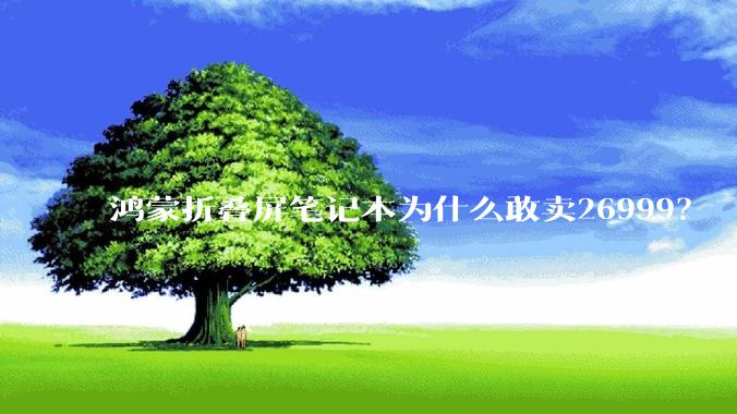 鸿蒙折叠屏笔记本为什么敢卖26999？